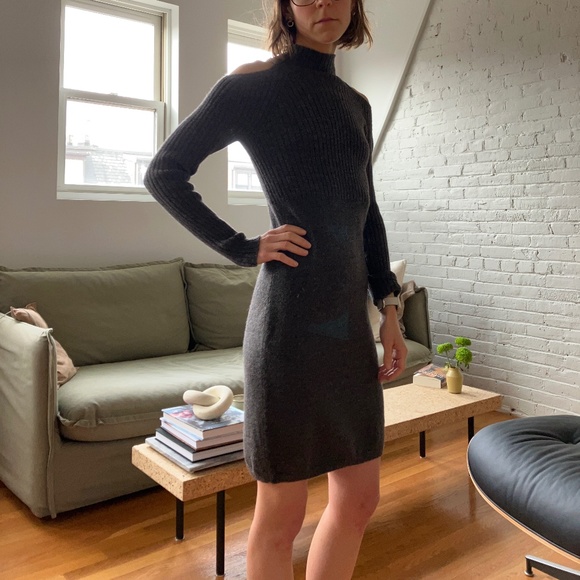 Club Monaco | Dresses | Club Monaco Cold Shoulder Sweater Dress | Poshmark